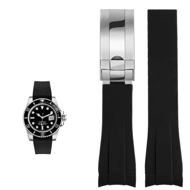 Luxury Watch Rolex - Rolex için 20mm Silikon Saat Aksesuarları