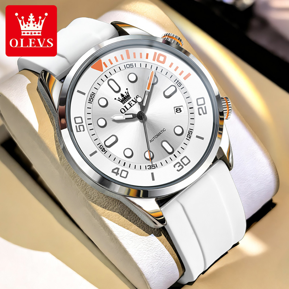 Luxury Watch White - OLEVS Lüks Saat 30M Suya Dayanıklı
