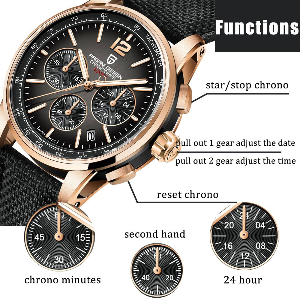 Best Luxury Quartz Watch - PAGANI DESIGN Yeni Erkek Saati 41mm