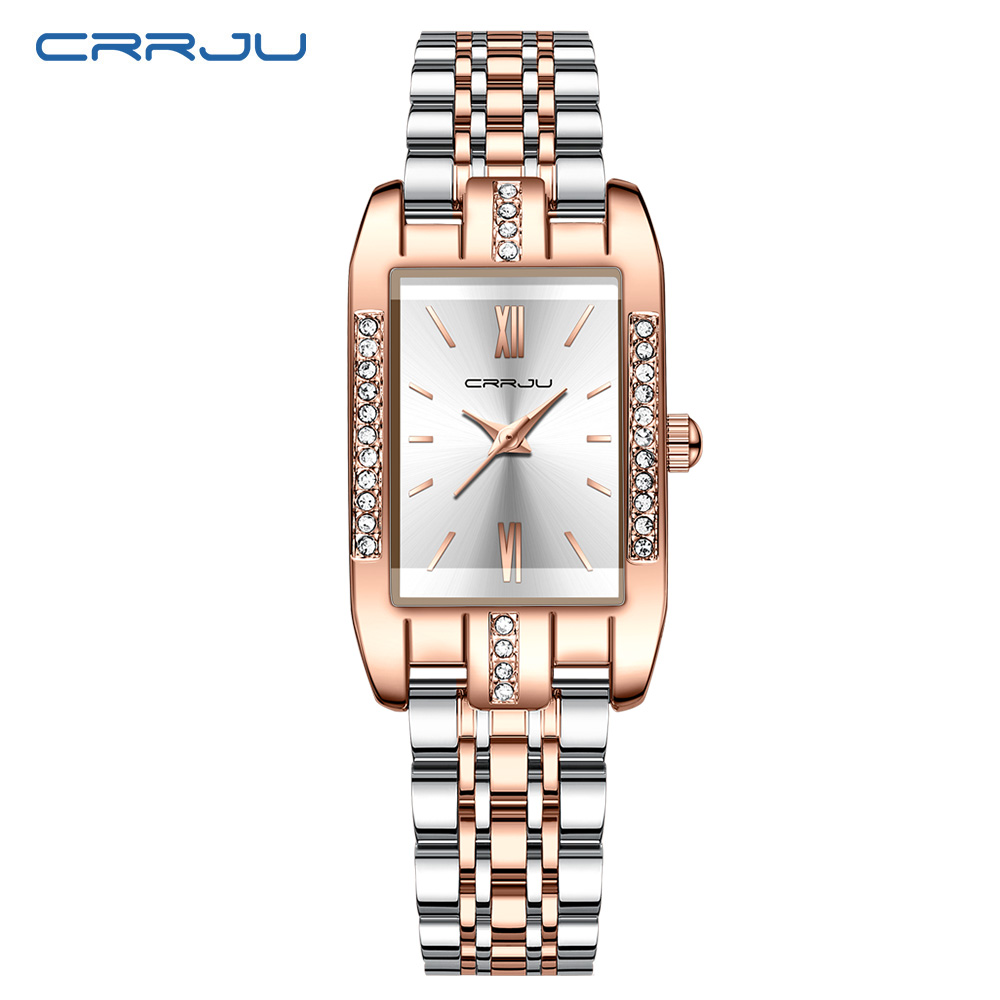 Luxury Watch For Girls - CRRJU Lüks Kare Izle Kadın Su