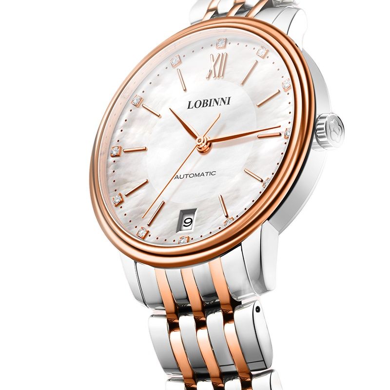 Luxury Watch Japan Brand - LOBINNI Bayanlar Otomatik Mekanik Saat Elmas