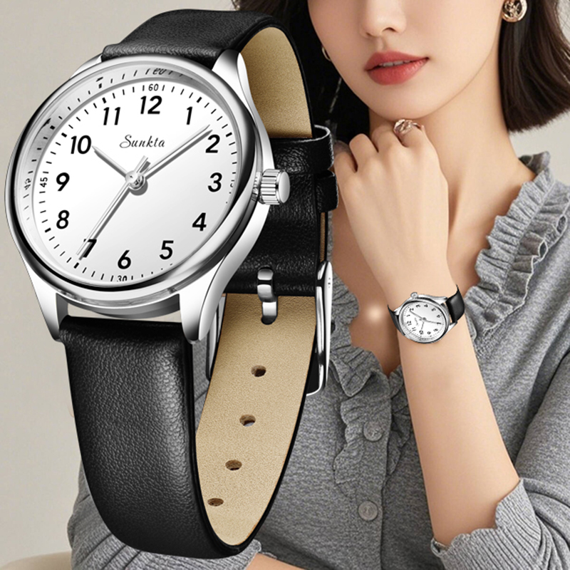 Luxury Watch White - LIGE Basit Kadın Moda Siyah Ve