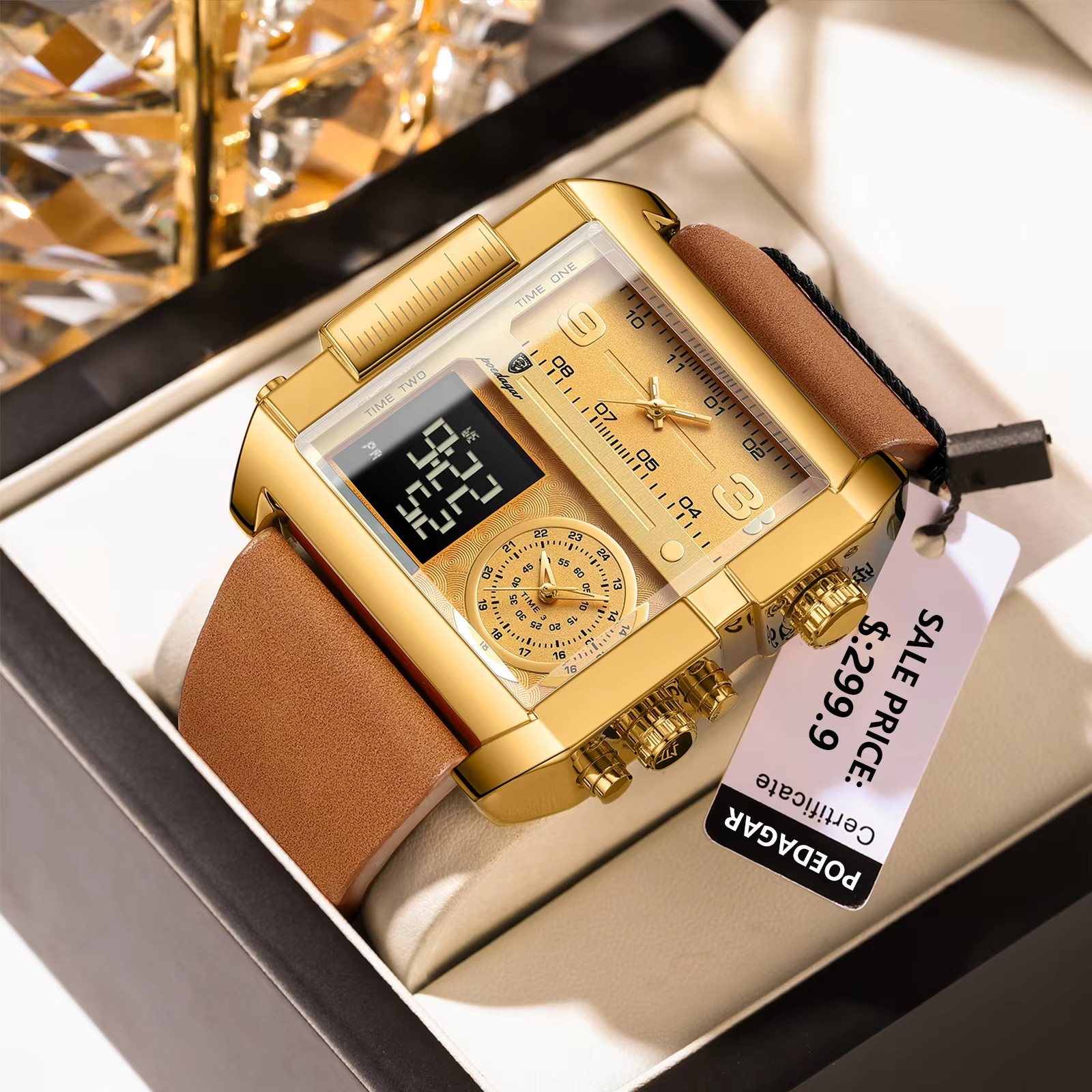 Luxury Watch Audemars Piguet - Lüks Erkek Kol Saati Dikdörtgen Su