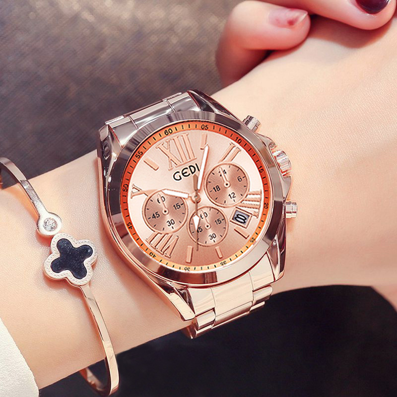 Lüks gül altın kadınlar Casual - Luxury Watch Unique incelemesi ve fiyatı
