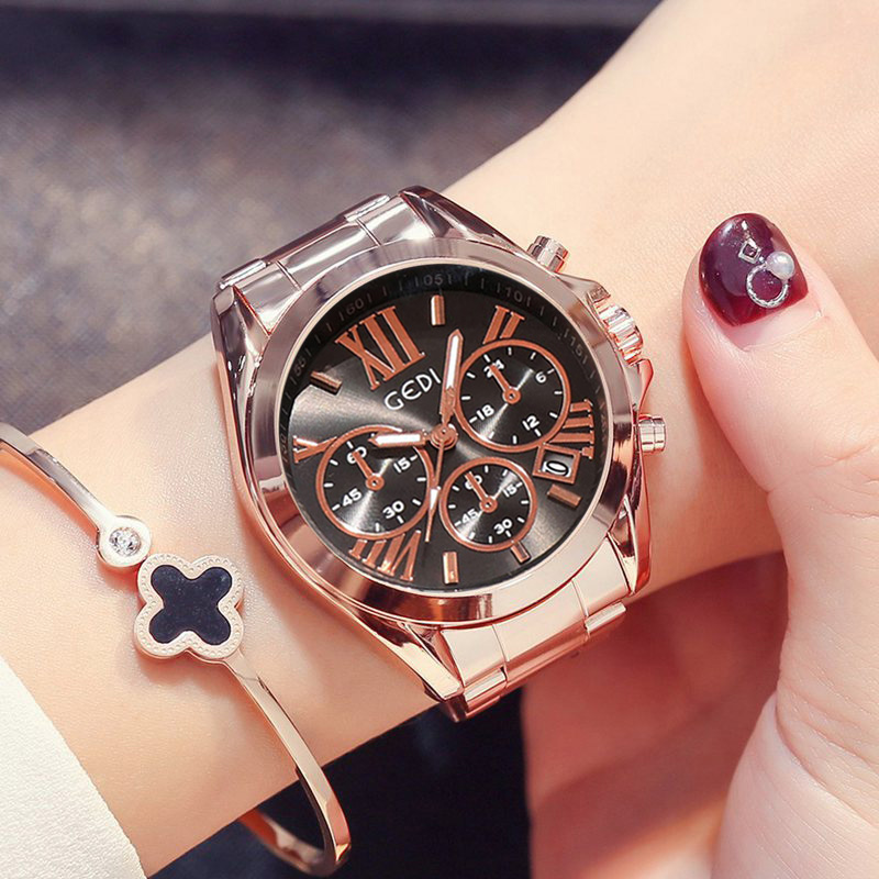 Lüks gül altın kadınlar Casual - Luxury Watch Unique incelemesi ve fiyatı