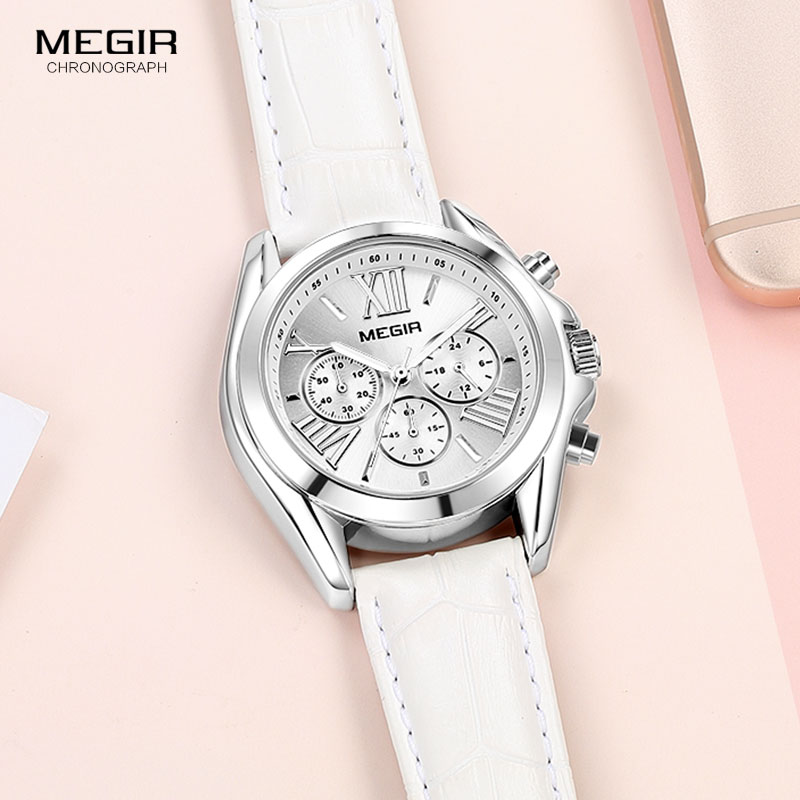 MEGIR2019 yeni lüks deri İzle  - Luxury Watch White incelemesi ve fiyatı